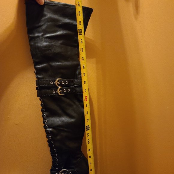 Black Bebe Over-The-Knee Stiletto Boots Women's size 7 - Picture 6 of 15